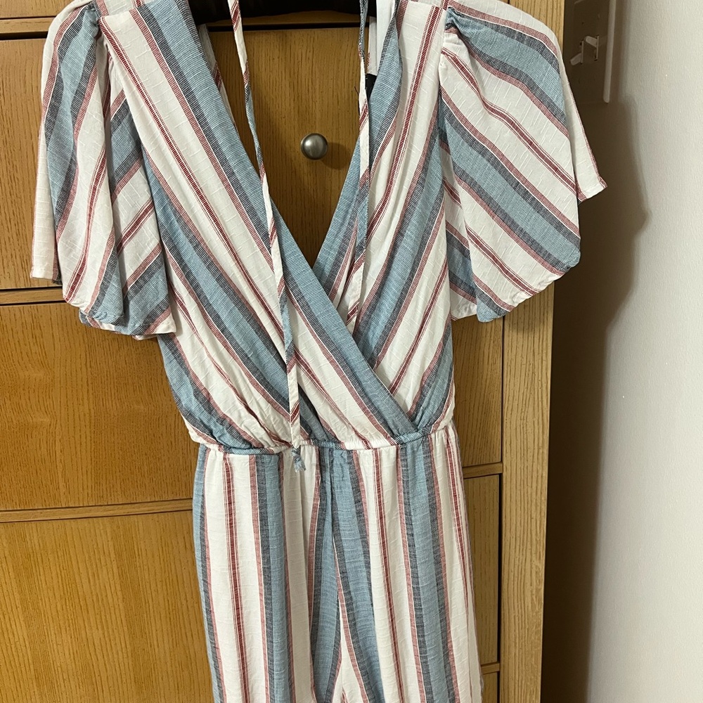 Striped V-Neck Jumpsuit